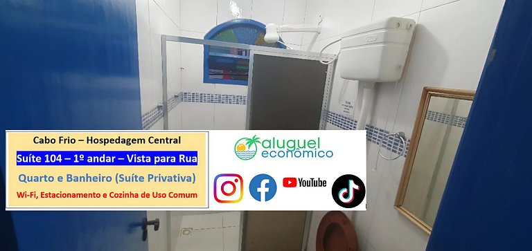 Hospedagem Central - Suíte 104 - Cabo Frio - Aluguel Econômi