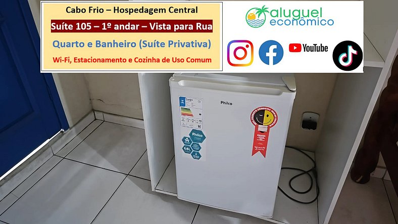 Hospedagem Central - Suíte 105 - Cabo Frio - Aluguel Econômi