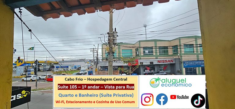 Hospedagem Central - Suíte 105 - Cabo Frio - Aluguel Econômi