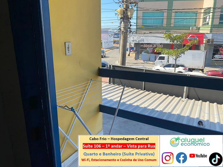 Hospedagem Central - Suíte 106 - Cabo Frio - Aluguel Econômi