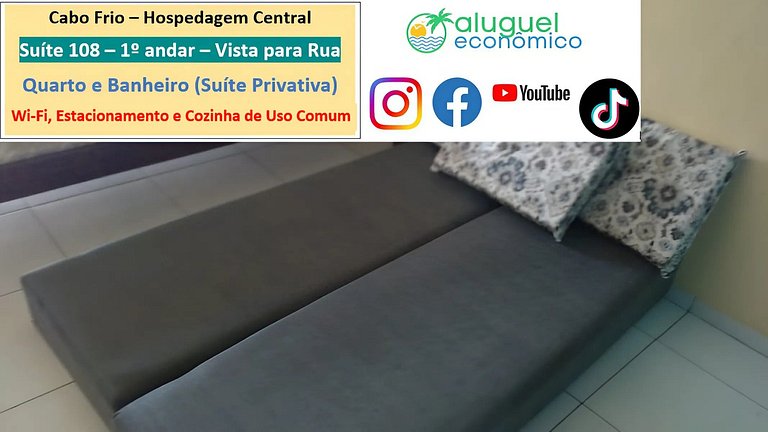 Hospedagem Central - Suíte 108 - Cabo Frio - Aluguel Econômi