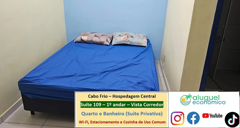 Hospedagem Central - Suíte 109 - Cabo Frio - Aluguel Econômi