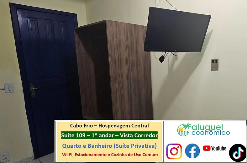 Hospedagem Central - Suíte 109 - Cabo Frio - Aluguel Econômi