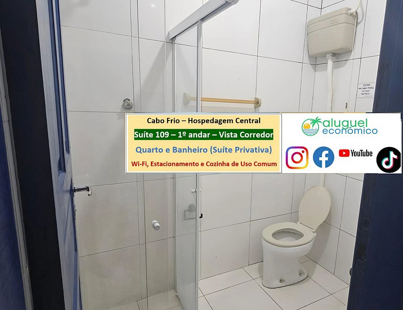 Hospedagem Central - Suíte 109 - Cabo Frio - Aluguel Econômi