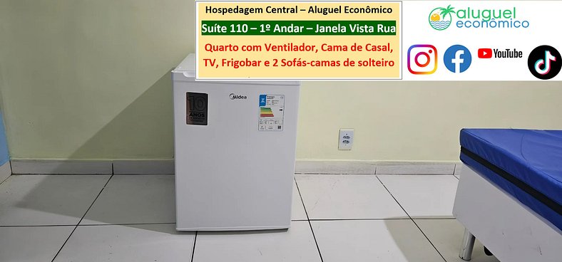 Hospedagem Central - Suíte 110 - Cabo Frio - Aluguel Econômi