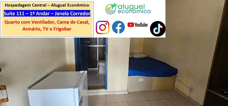 Hospedagem Central - Suíte 111 - Cabo Frio - Aluguel Econômi