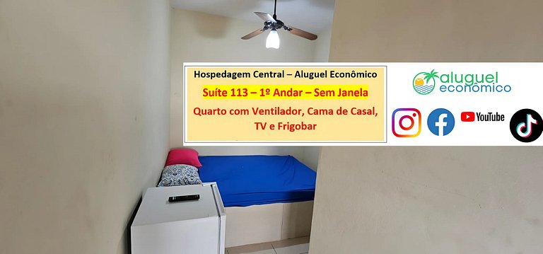 Hospedagem Central - Suíte 113 - Cabo Frio - Aluguel Econômi