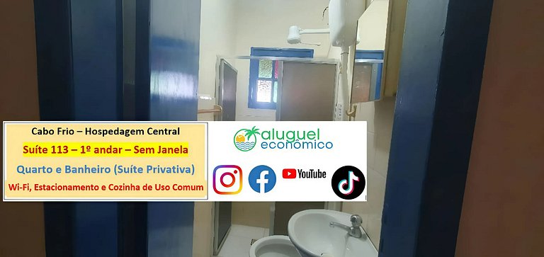 Hospedagem Central - Suíte 113 - Cabo Frio - Aluguel Econômi