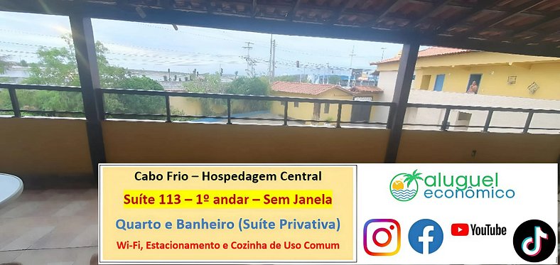 Hospedagem Central - Suíte 113 - Cabo Frio - Aluguel Econômi