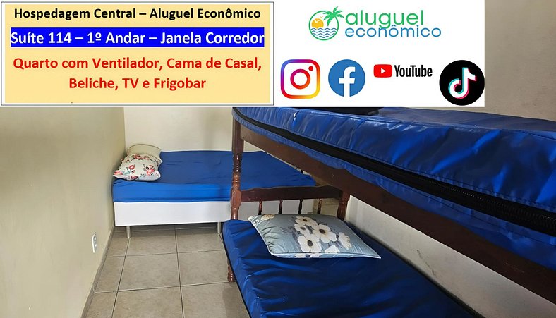 Hospedagem Central - Suíte 114 - Cabo Frio - Aluguel Econômi