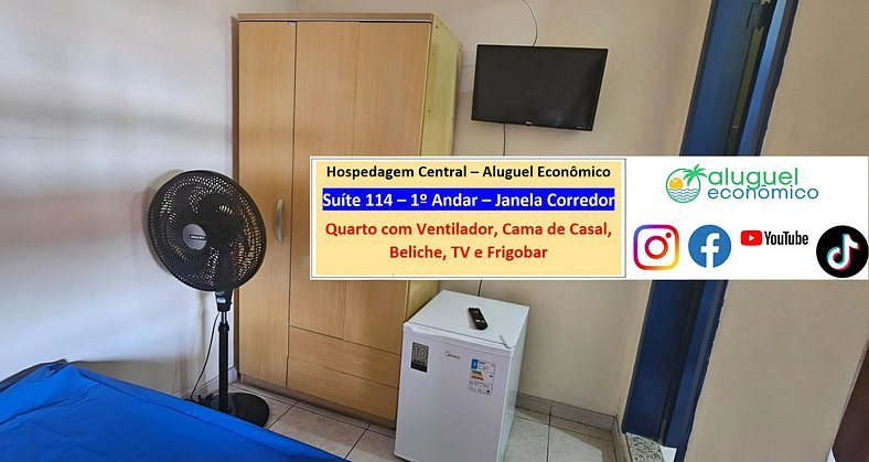 Hospedagem Central - Suíte 114 - Cabo Frio - Aluguel Econômi