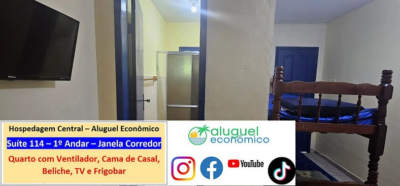 Hospedagem Central - Suíte 114 - Cabo Frio - Aluguel Econômi