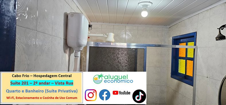 Hospedagem Central - Suíte 201 - Cabo Frio - Aluguel Econômi