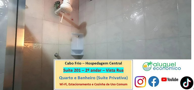 Hospedagem Central - Suíte 201 - Cabo Frio - Aluguel Econômi