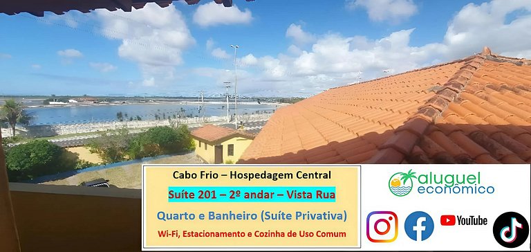 Hospedagem Central - Suíte 201 - Cabo Frio - Aluguel Econômi