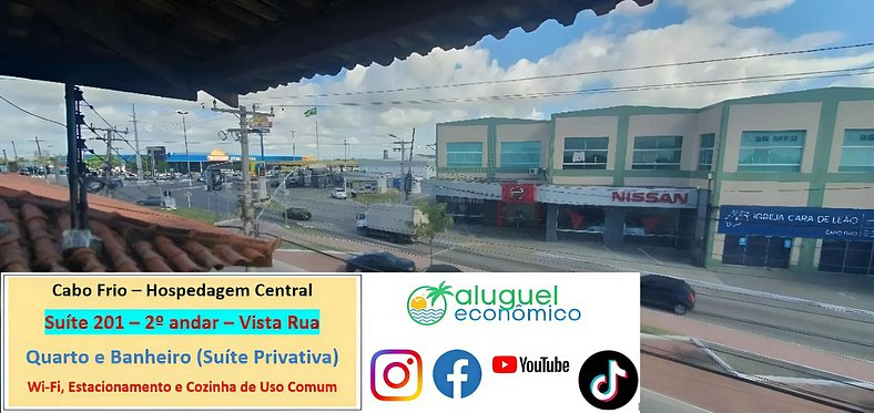 Hospedagem Central - Suíte 201 - Cabo Frio - Aluguel Econômi