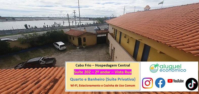 Hospedagem Central - Suíte 202 - Cabo Frio - Aluguel Econômi