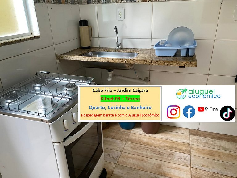 Jardim Caiçara - Kitnet 03 - Cabo Frio - Aluguel Econômico