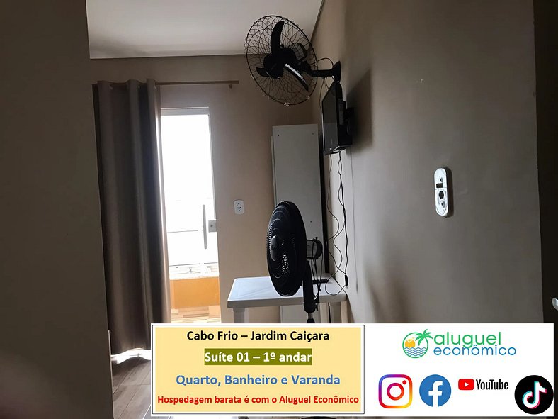 Jardim Caiçara - Suite 01 - Cabo Frio - Alquiler Económico