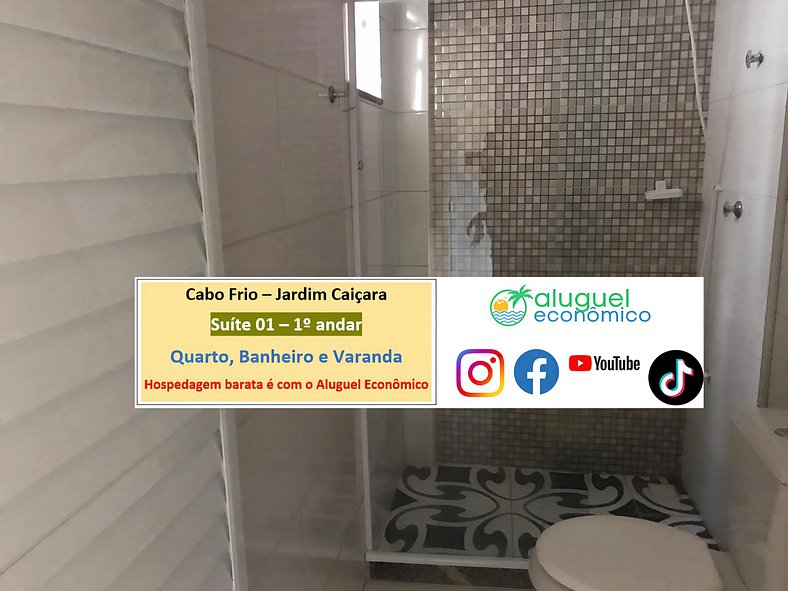 Jardim Caiçara - Suite 01 - Cabo Frio - Alquiler Económico