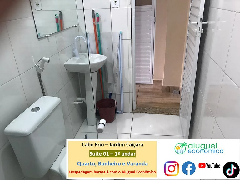 Jardim Caiçara - Suíte 01 - Cabo Frio - Aluguel Econômico