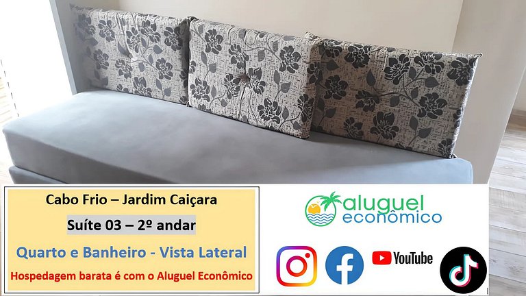 Jardim Caiçara - Suíte 03 - Cabo Frio - Aluguel Econômico