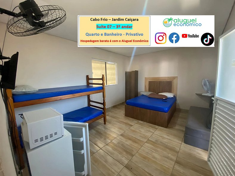 Jardim Caiçara - Suite 07 - Cabo Frio - Alquiler Económico