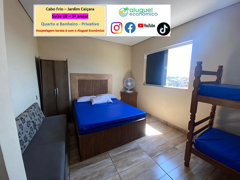 Jardim Caiçara - Suite 08 - Cabo Frio - Economic Rental