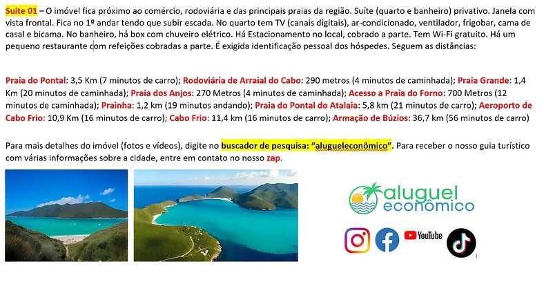 Recanto das Tartarugas - Suite 01 - Arraial do Cabo - Alquil