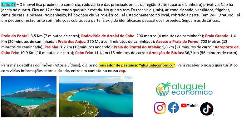 Recanto das Tartarugas - Suite 03 - Arraial do Cabo - Alquil