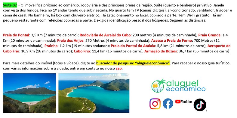 Recanto das Tartarugas - Suite 07 - Arraial do Cabo - Alquil