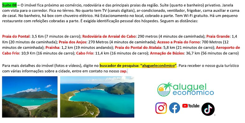 Recanto das Tartarugas - Suite 08 - Arraial do Cabo - Alquil