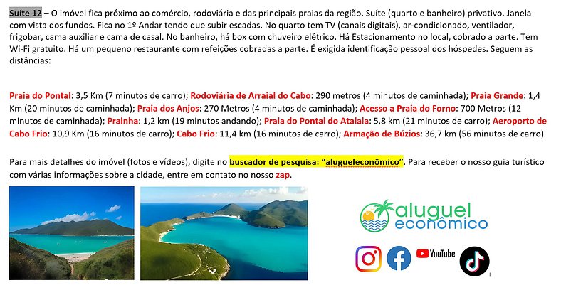 Recanto das Tartarugas - Suite 12 - Arraial do Cabo - Alquil