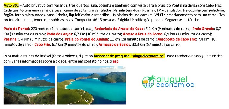 Subuai Village - Apto 301 - Arraial do Cabo - Aluguel Econôm