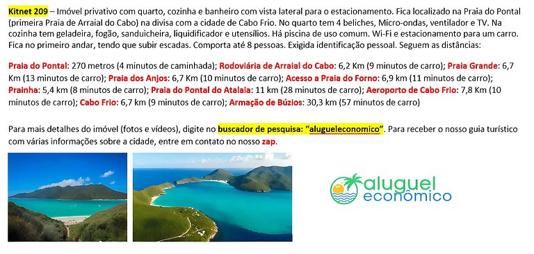 Subuai Village - Kitnet 209 - Arraial do Cabo - Aluguel Econ