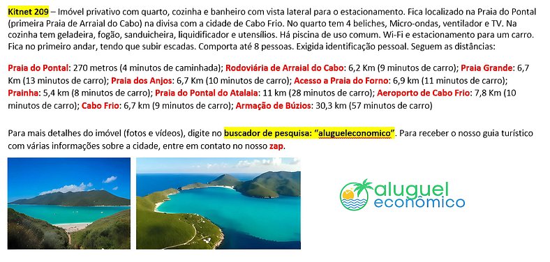 Subuai Village - Kitnet 209 - Arraial do Cabo - Economic Ren