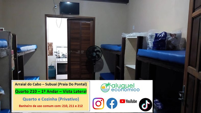 Subuai Village - Quarto 210 - Arraial do Cabo - Aluguel Econ