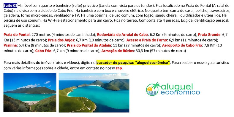 Subuai Village - Suite 03 - Arraial do Cabo - Economic Renta