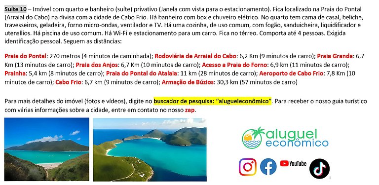 Subuai Village - Suite 10 - Arraial do Cabo - Economic Rent