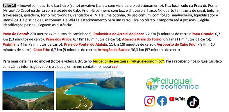 Subuai Village - Suite 10 - Arraial do Cabo - Economic Rent