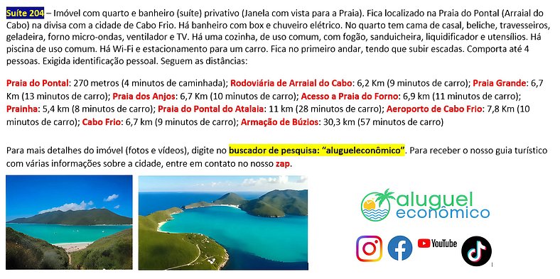 Subuai Village - Suite 204 - Arraial do Cabo - Economic Rent