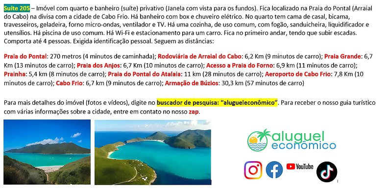 Subuai Village - Suite 205 - Arraial do Cabo - Economic Rent