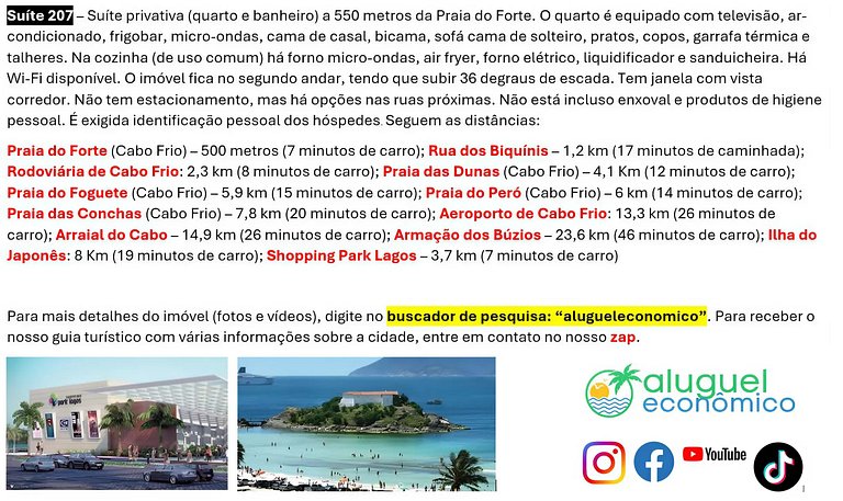 Suite 207 - Cabo Frio - Center - Galeria Êxito