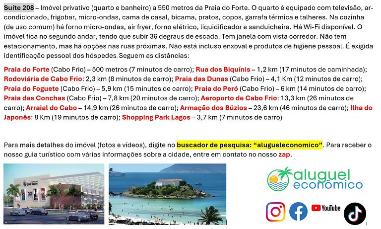 Suite 208 - Cabo Frio - Center - Galeria Êxito