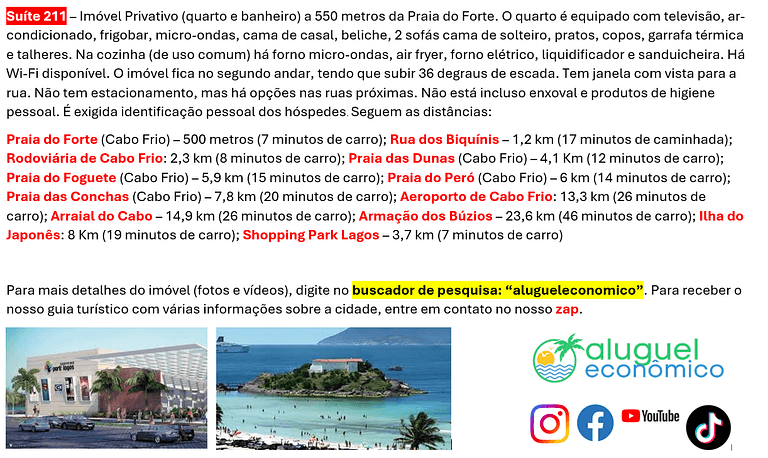 Suite 211 - Cabo Frio - Center - Galeria Êxito