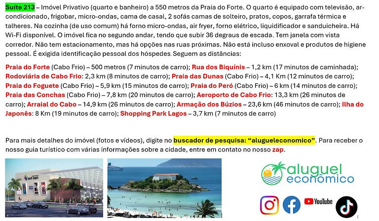 Suite 213 - Cabo Frio - Center - Galeria Êxito