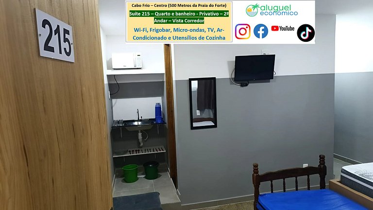 Suíte 215 - Cabo Frio - Centro - Galeria Êxito - Aluguel Eco