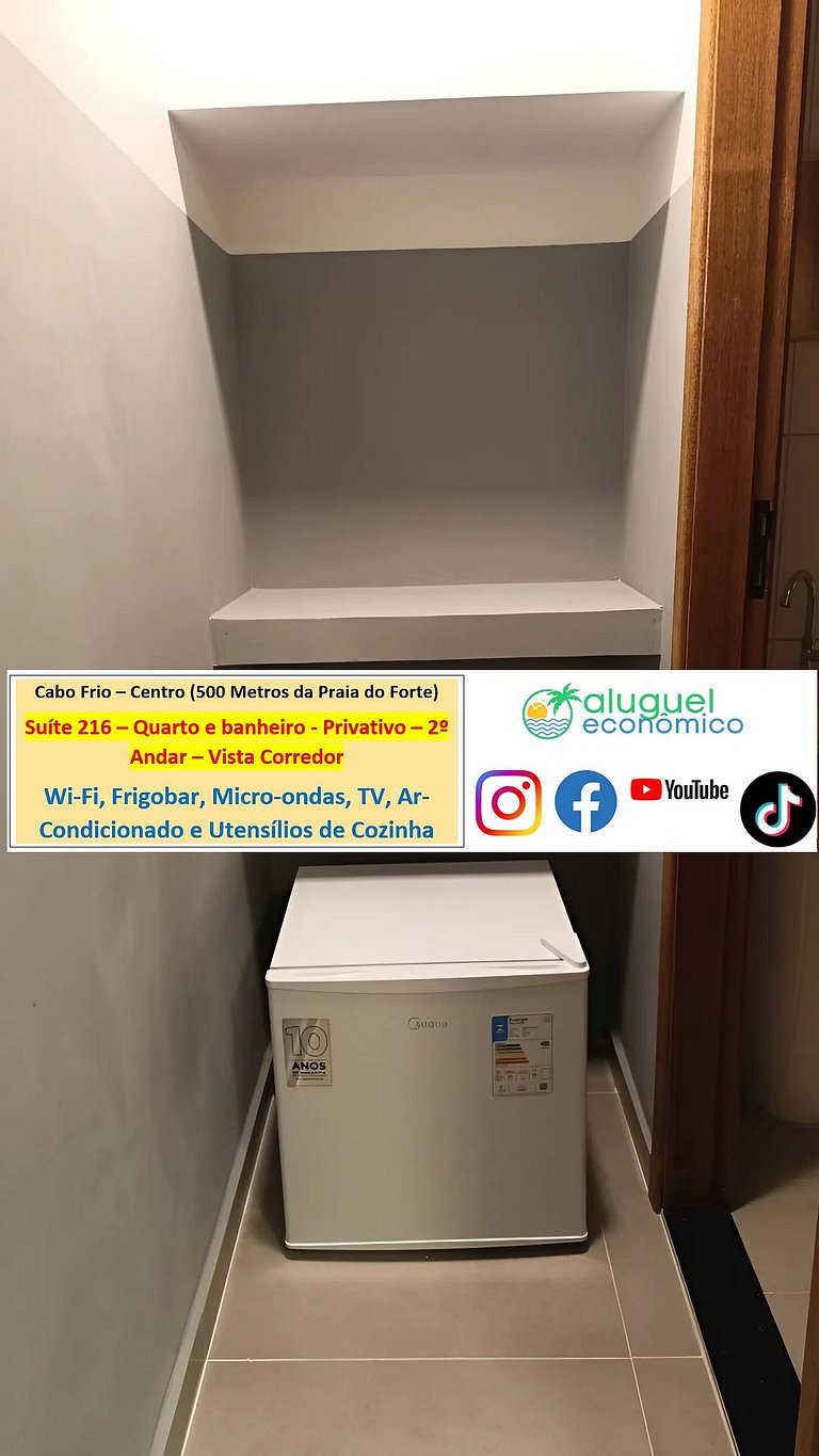 Suíte 216 - Cabo Frio - Centro - Galeria Êxito - Aluguel Eco